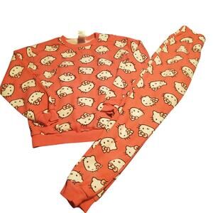 NWOT Sanrio Hello Kitty Girls Size 8/10 Sweatshirt & Joggers Pink Lounge Outfit